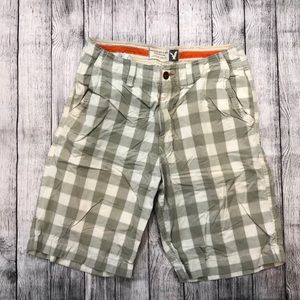 American Eagle plaid flat front shorts size 34